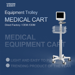 휴대용 생체 신호 모니터 롤 스탠드 모바일 의료 트롤리 알루미늄 ABS 바구니 병원 사용 응급 의료 장비 장바구니 - Product Image 4