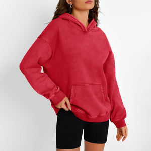 Acid Wash Winter Long Front Personalizable Fleece Hooded Transpirable Sudaderas con capucha de secado rápido Calidad Premium Nuevo diseño para mujeres Hecho - Product Image 5