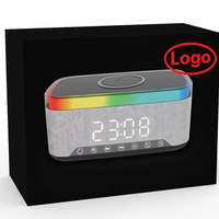 Speaker Nirkabel 3-in-1 dengan Lampu LED RGB, Tahan Air IPX9, Jam Digital, Kontrol Suara, Kontrol Aplikasi, dan Baterai
