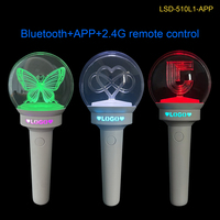 Bâton lumineux LED personnalisable pour fans Kpop, contrôleur sans fil DMX compatible avec l'application, couverture 600M, lettrage ajouré