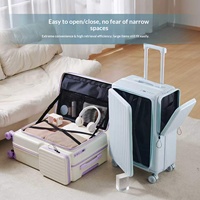 Valise de voyage multifonction de haute qualité à ouverture latérale avec compartiment profond, légère, bagage à main, chariot de transport, vente en gros