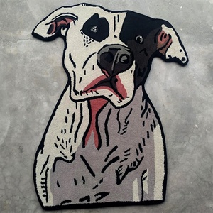 Alfombra blanca para puerta de perro, Alfombra de entrada de vestíbulo hecha a mano con logotipo personalizado antideslizante de acrílico de pila alta - Product Image 1