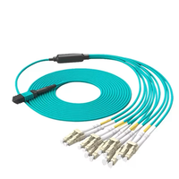CPR CCA DCA Elite Câble de brassage MPO-LC à faible perte 12 fibres OM3 Multimode 50/125 LSZH 3mm, Cordon de brassage fibre optique pour centre de données