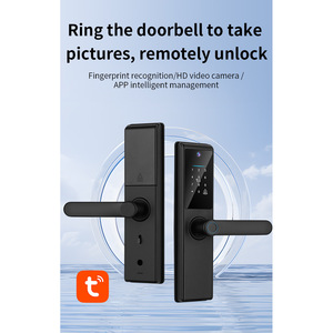 QLEUNG S821max <b>Smart</b> Door <b>Lock</b> Black Fingerprint Password Card App Control Interior Use - Product Image 3