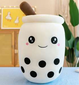 Vendita calda peluche con bolle di tè cuscino con animali ripieni decorazione per la casa per bambini regalo di compleanno morbido giocattolo di peluche Boba - Product Image 3