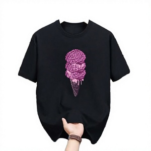 T-shirt imprimé à col rond pour homme, manches courtes, coupe classique, jersey tricoté, streetwear décontracté, grande taille - Product Image 4