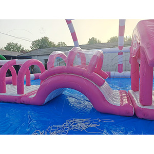 Parc aquatique gonflable <span class=keywords><strong>de</strong></span> qualité commerciale en PVC, combo toboggan et parcours d'obstacles, <span class=keywords><strong>piscine</strong></span> gonflable géante rose pour l'été, idéal pour les parcs aquatiques - Product Image 5