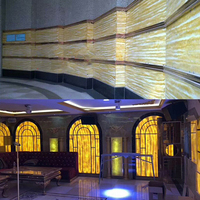 Dalles de pierre contemporaines de luxe translucides artificielles, panneaux muraux transparents en surface solide, imperméables