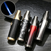Briquet électronique moderne Jobon ZB566A, coupe-vent, au butane, en métal, rechargeable, pour cigares et herbes, cadeau d'affaires en gros pour l'extérieur