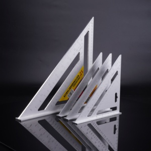 DEWEN Industrial Multi-Size Aluminum Speed Square 7/12" Rafter Square <strong>Etched</strong> Scale Woodworking Measuring Layout <strong>Tool</strong> for DIY - Product Image 1