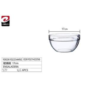 ENSALADERA de Vidrio de 17 cm de Calidad Premium, Diseño Minimalista para Servir y Exhibir Alimentos en Fiestas - Product Image 1