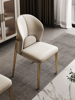 Chaise de salle à manger en cuir véritable avec dossier mobile en acier inoxydable, style italien moderne et simple, nouvelle collection 2025 pour la maison et le restaurant