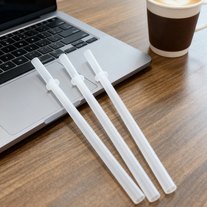 Chất Lượng Cao Bpa-Miễn Phí Silicone Ống Hút Tùy Chỉnh Kích Thước Màu Sắc Cho Đặc Sản Đồ Uống Sinh Tố Bát Cao Cocktail Kính - Product Image 2