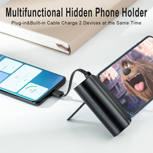 Batterie externe portable mini format rouge à lèvres 5000 mAh avec câble intégré, certifiée CE/FCC/KC/UN38.3/<span class=keywords><strong>SMDS</strong></span>, vente en gros personnalisée, charge rapide Type C - Product Image 3