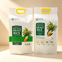 Sachet d'emballage sous vide pour riz de qualité alimentaire, durable, transparent, en nylon, type brique, pour céréales, imprimé sur mesure