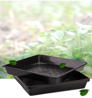 Plateau en plastique noir pour culture de légumes, microverts pour semis hydroponique, plateau pour pépinière, plantes, fleurs, noir, plat, 1 pièce, dda328