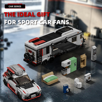 12GO 95022 Station Wagon avec remorque de camping, ensembles de blocs de construction MOC, kits de briques, véhicules à assembler, jouets pour adultes, cadeau de Noël
