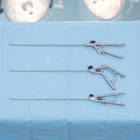 Pinces endoscopiques à mors droites et courbés 5x330mm Instruments chirurgicaux laparoscopiques Porte-aiguille
