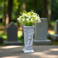 Vase commémoratif écologique ailes d'ange support de vase à fleurs en résine pour patio pelouse cour Art cimetière tombe décoration Style d'amour