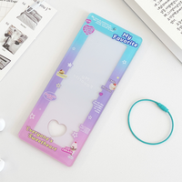 Porte-cartes photo Kpop transparent imprimé, personnalisé, en acrylique, à quatre compartiments, motif dessin animé, populaire et économique, avec porte-clés