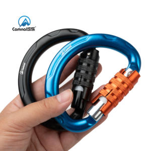 สายรัดอะลูมิเนียมอัลลอยแบบครึ่งวงกลมสำหรับปีนเขาพร้อมตัวล็อกสำหรับ22KN ตะขอคาราไบเนอร์ - Product Image 3