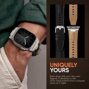 Suitisbest Luxury 49mm Correa <span class=keywords><strong>de</strong></span> reloj <span class=keywords><strong>de</strong></span> cuero genuino para <span class=keywords><strong>Apple</strong></span> <span class=keywords><strong>Watch</strong></span> Característica <span class=keywords><strong>ultra</strong></span> transpirable - Product Image 5