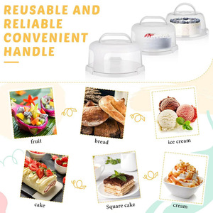 HST 7/10/13 pollici, scatola circolare riutilizzabile, confezione portatile per torta, custodia per alimenti, trasportino per torta con tazza per Muffin - Product Image 4