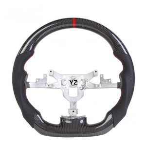 Volants en cuir et bois personnalisés avec ligne de positionnement rouge, compatibles avec Chevrolet <span class=keywords><strong>Corvette</strong></span> C6 Cabriolet, volant en fibre de carbone - Product Image 2