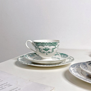 In Stock French Retro Rose Porcelain <b>Cup</b> <b>Saucer</b> Set Eco-Friendly Modern Design for Afternoon Tea Coffee Dessert Gift JADE Brand - Product Image 6