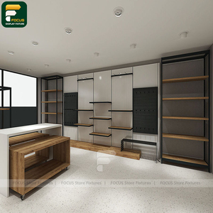 Premium Clothing Boutique Garment Display Cabinet Wall Panel Rack Cashier Counter Lighting <b>Showcase</b> Fixture - Product Image 1