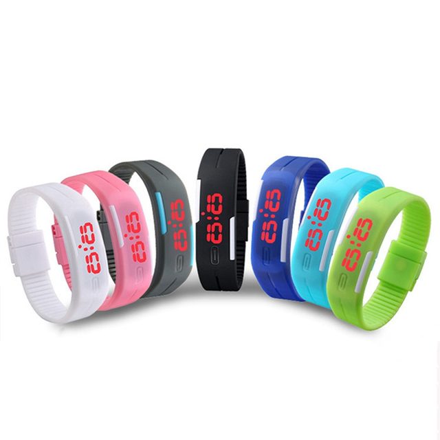 Wholesale Kids Cute Silicone Bracelet Children LED Digital Watch Sports Colorful Jelly Wrist Electronic Touch Watches for Kids