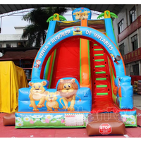 Toboggan gonflable à thème animalier de la jungle, équipement de terrain de jeu gonflable commercial pour enfants en plein air