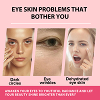 Crema de Ojos con Péptidos Rosados, Crema de Ojos con Péptidos Rosados con Ácido Hialurónico y Niacinamida para Antienvejecimiento, Iluminación y Ojeras