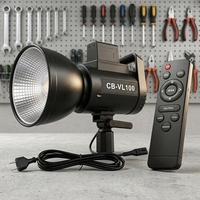 Lumière LED vidéo de studio professionnelle 100W avec télécommande portable COB pour le streaming en direct et la prise de vue vidéo, utilisable comme lampe selfie