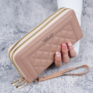 Cartera larga con doble cremallera para mujer, diseño bordado, multifuncional, para móvil, novedad 2026 - Product Image 5