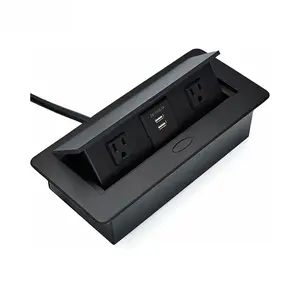 Ali caliente 3 nos potencia + 2 de carga USB conexión oculta caja de escritorio toma de corriente para mesa de oficina/escritorio pop poder hembra