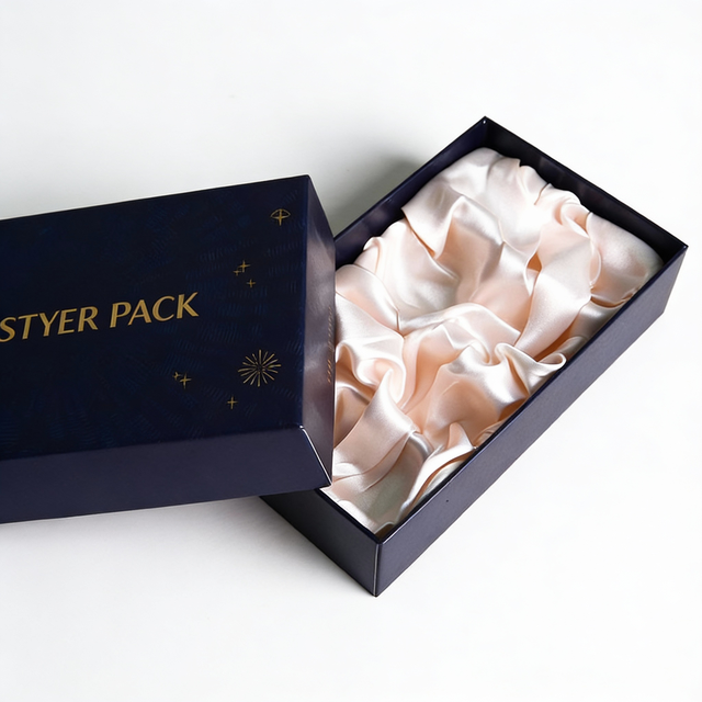Luxury Vegan Silk-Lined Hot Stamping Rigid Gift Box Factory Direct Custom Logo Premium Packaging