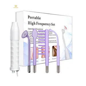 Hoogfrequente Galvanische Gezichts Aanscherping Rode Paarse Blauwe Straal Gezichtshuid Therapie Toverstaf Machine