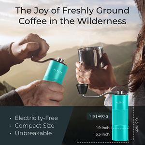 เครื่องบดกาแฟมือหมุน Alpaca Ventures สแตนเลสสตีล ปรับระดับได้ สำหรับใช้ในบ้าน - Product Image 6