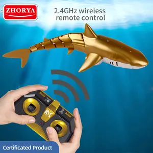 Leemook 2024 2.4Gวิทยุควบคุมอาบน้ําตกปลาของเล่นGolden RC Shark Sharkกันน้ํารีโมทคอนโทรลShark