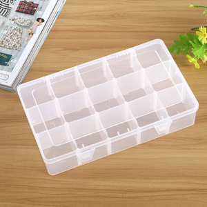 Transparent 15 Compartment Plastic Storage Box <b>With</b> Lid For Jewelry Beading Nail Art Organizing Large Size PP Material - Product Image 2