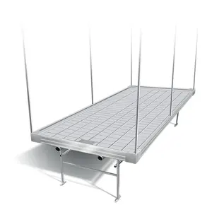 good quality ebb and flow rolling bench tables flood abs tray with upright pipe trellis