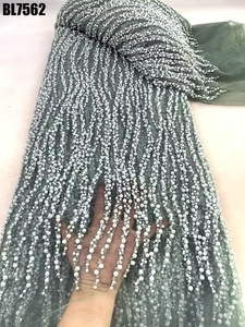 Supoo europeo abito da sposa reale pesante ricamo fatto a mano con perline in pizzo da sposa tessuto rosa Nude con perline con paillettes francesi - Product Image 2