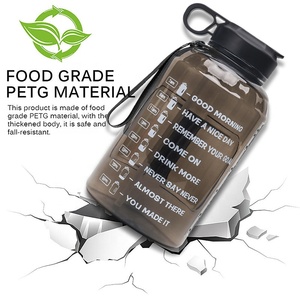 BPA Free Plastic 2.2L Half Gallon Gym Work Out bottiglia d'acqua motivazionale con Time Marker Straw Jug Fitness Bottle - Product Image 3