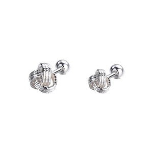 <span class=keywords><strong>Orecchini</strong></span> a Perno Trendy Nodo d'Amore in Argento Puro S999 con Chiusura a Vite Ipoallergenici per Donne con Orecchie Sensibili Regalo di Gioielleria - Product Image 2