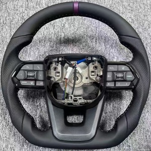 Volant en cuir pour <span class=keywords><strong>Toyota</strong></span> <span class=keywords><strong>Corolla</strong></span> Land Cruiser LC300 Mark X LC200 Hiace LC79 N80 N70 Volant en cuir noir - Product Image 6