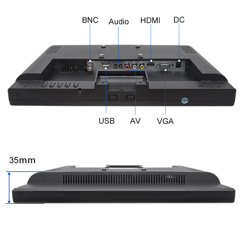 Factory 15" Industrial Monitor POS CCTV Touch Screen TFT LED Display VESA Wall Desktop HMI VGA Monitor