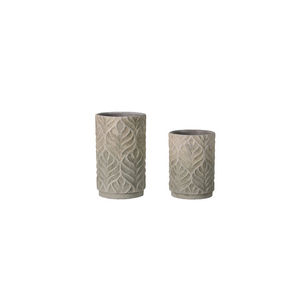 Maceta Nordic Table Top Creative Leaf Design Flowerpot Round Simple Cement Maceta Plant Pot