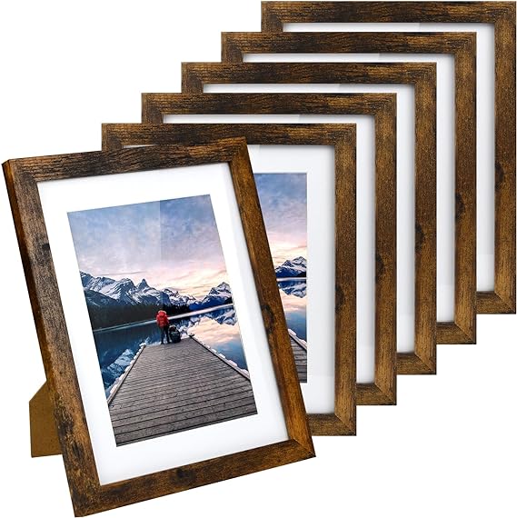 16x20 фоторамки с ковриком для 11x14 или 16x20 картины коллаж галерея настенная рамка с настоящим стеклом коричневого экологически чистого дерева SZTW