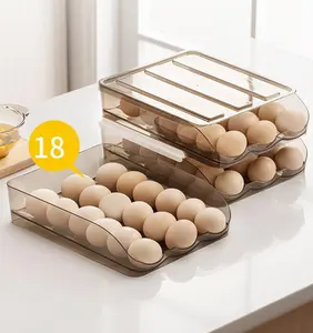 Hot selling products Large capacity egg holder for refrigerator multi-layer egg storage box self-rolling egg storage container